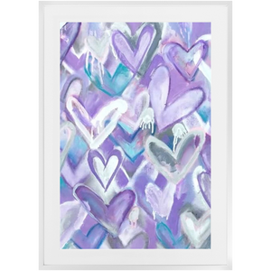Purple Hearts Print