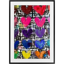 Load image into Gallery viewer, Splatter Hearts Framed Print