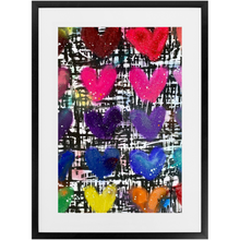 Load image into Gallery viewer, Splatter Hearts Framed Print