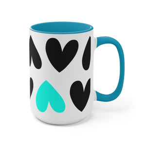 Pop Of Turquoise Hearts Mug