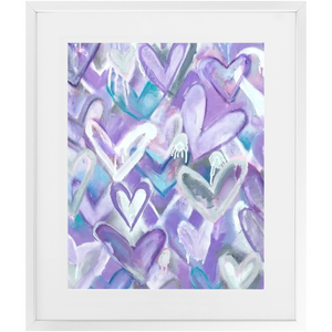 Purple Hearts Print