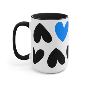 Pop Of Blue Hearts Mug