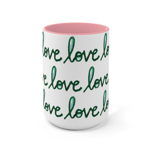Green Script Love Mug