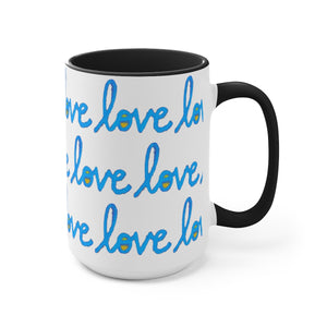Light Blue Script Love Mug