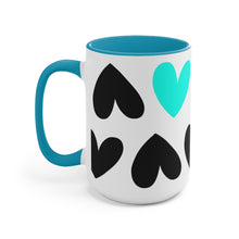 Load image into Gallery viewer, Pop Of Turquoise Hearts Mug
