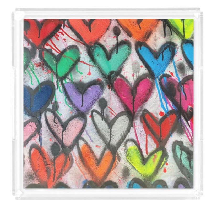 Graffiti Hearts Tray