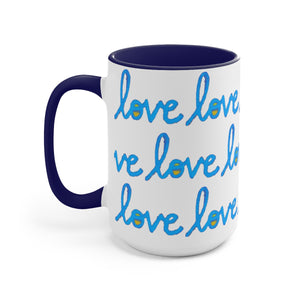Light Blue Script Love Mug