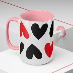Pop Of Red Hearts Mug
