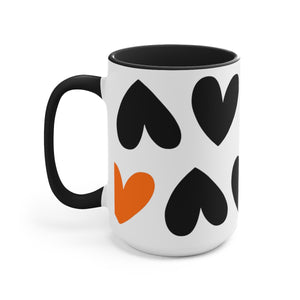Pop Of Orange Hearts Mug