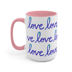 Blue Script Love Mug