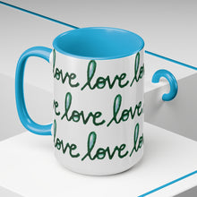 Load image into Gallery viewer, Green Script Love Mug
