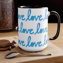 Load image into Gallery viewer, Light Blue Script Love Mug

