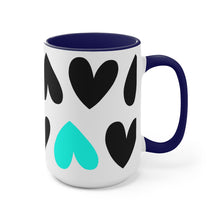 Load image into Gallery viewer, Pop Of Turquoise Hearts Mug
