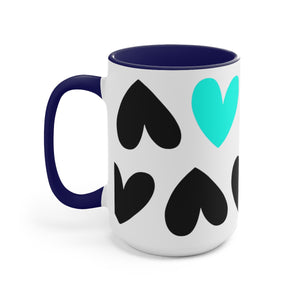 Pop Of Turquoise Hearts Mug