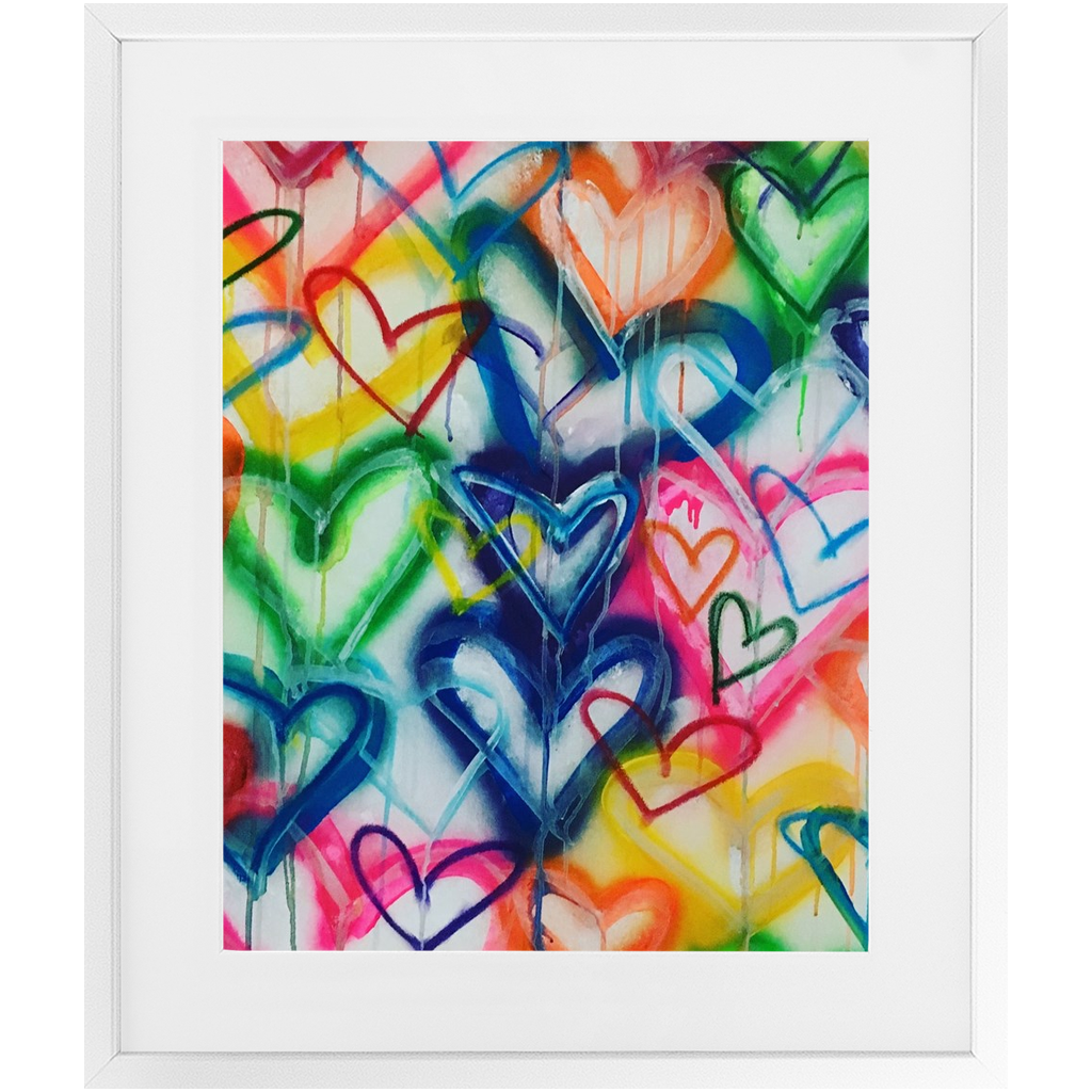 Rainbow Hearts Print