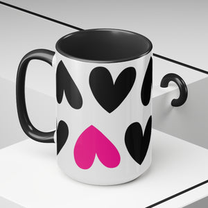 Pop Of Pink Hearts Mug