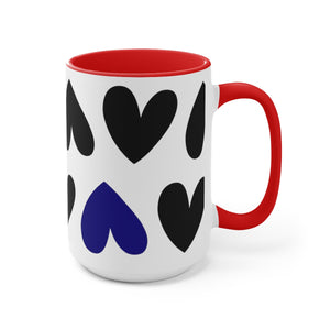 Pop Of Navy Hearts Mug