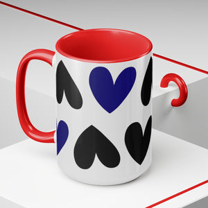 Pop Of Navy Hearts Mug